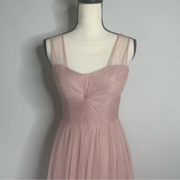 Reverly Blush Tulle Illusion Neckline Evening Gown - Picture 8 of 13